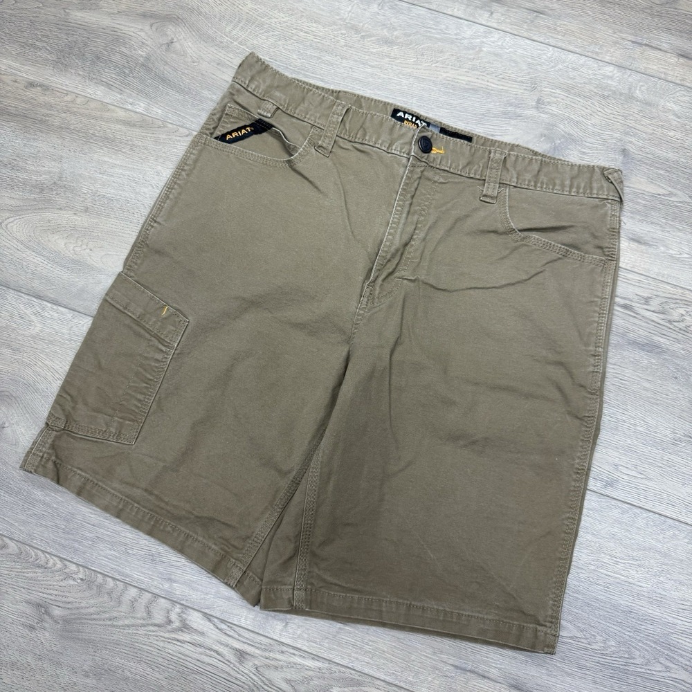 Ariat Rebar M4 Relaxed Fit Brown Shorts Men's Sz 34 Workwear